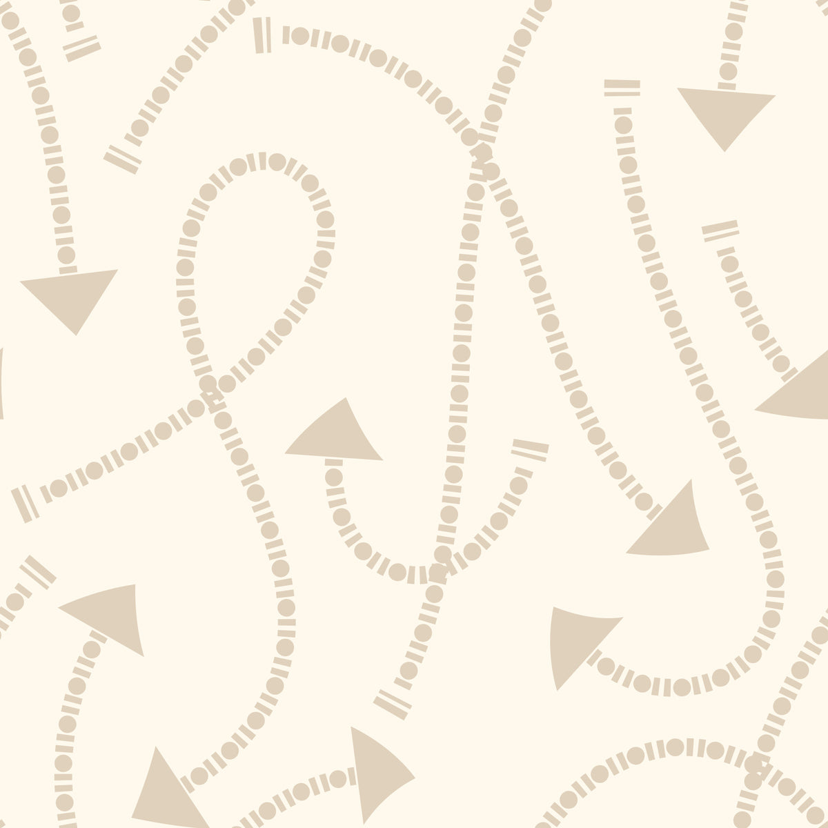 Cream Geometric Path Pattern Wallpaper⁠