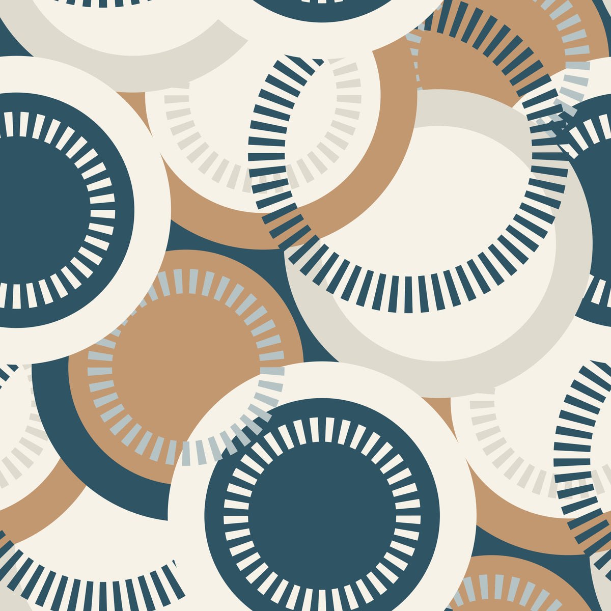 Modernist Circular Mosaic Wallpaper⁠ in your room