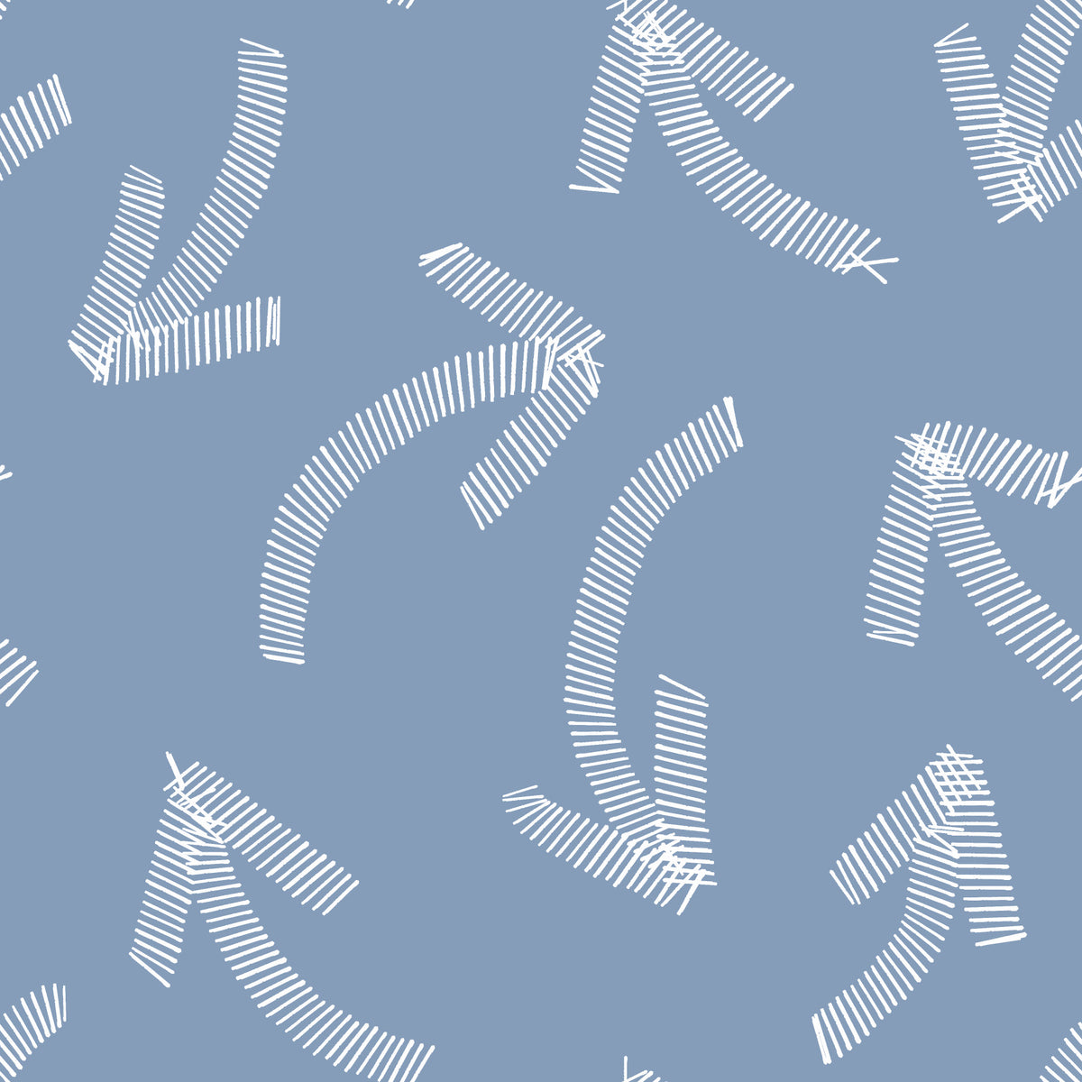Minimalist Scribble Arrows on Muted Blue Wallpaper⁠ in your room