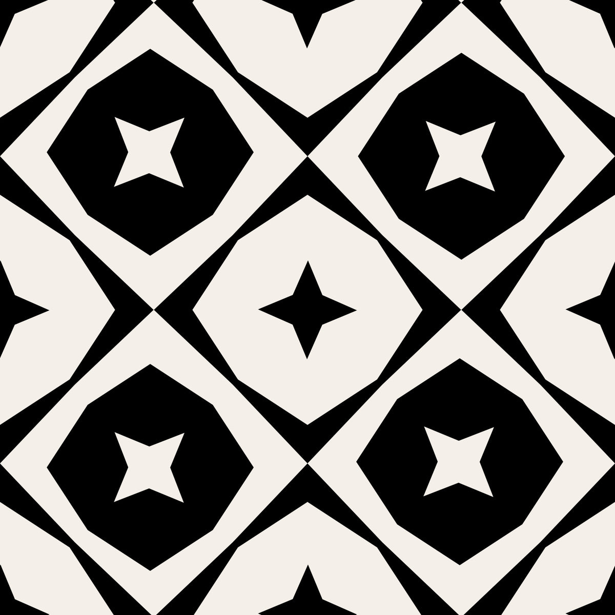 Monochrome Star Lattice Wallpaper⁠ in your room