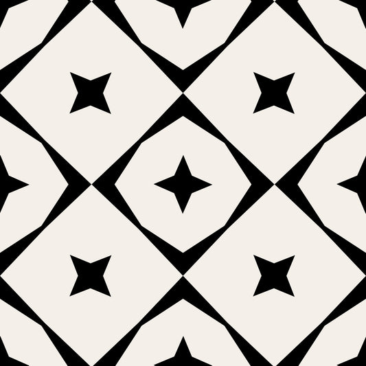 Monochrome Geometric Star Grid Wallpaper⁠