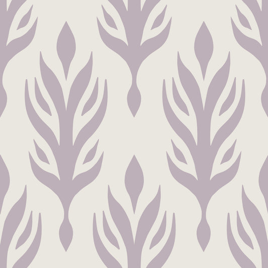 Soft Lavender Botanical Symmetry Wallpaper⁠