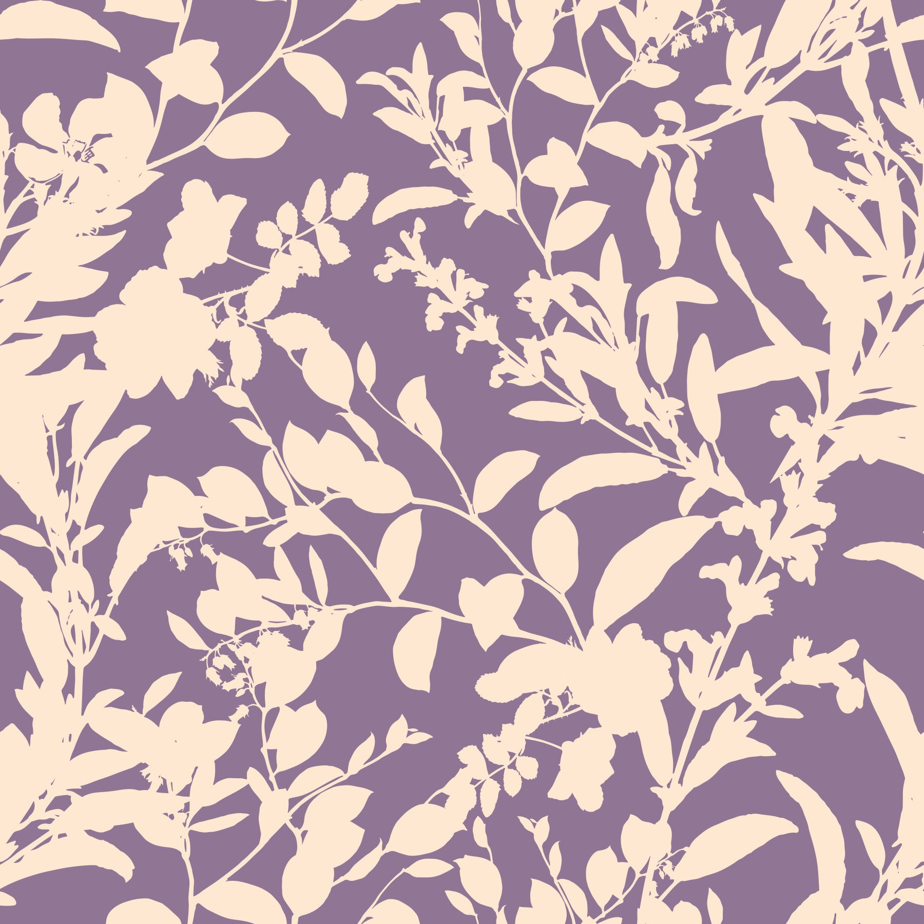 Cream Botanical Silhouette Wallpaper⁠