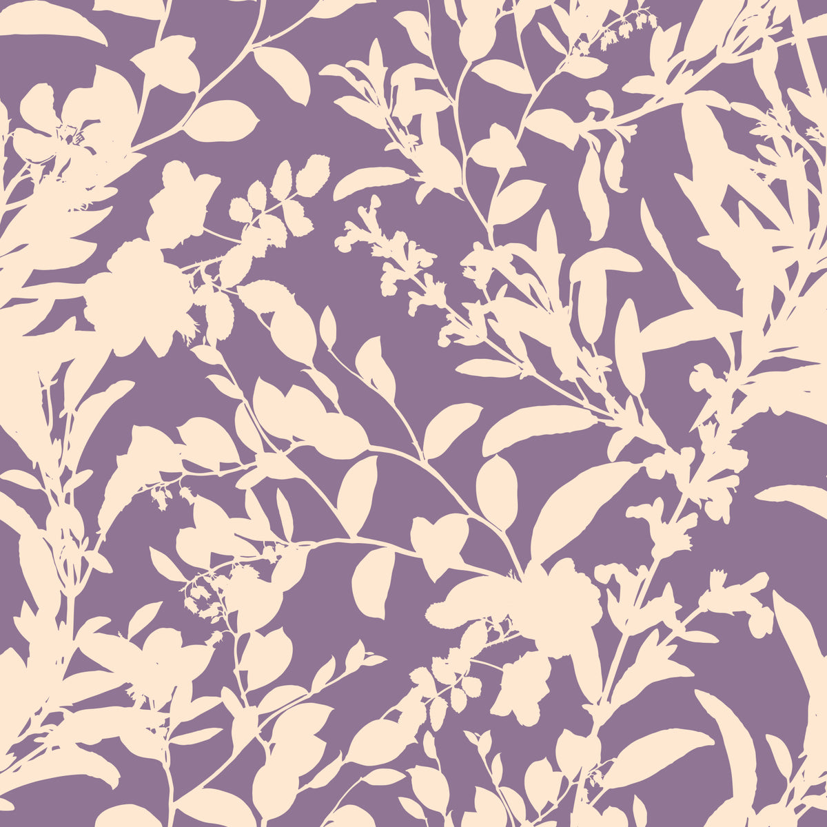 Cream Botanical Silhouette Wallpaper⁠ in your room