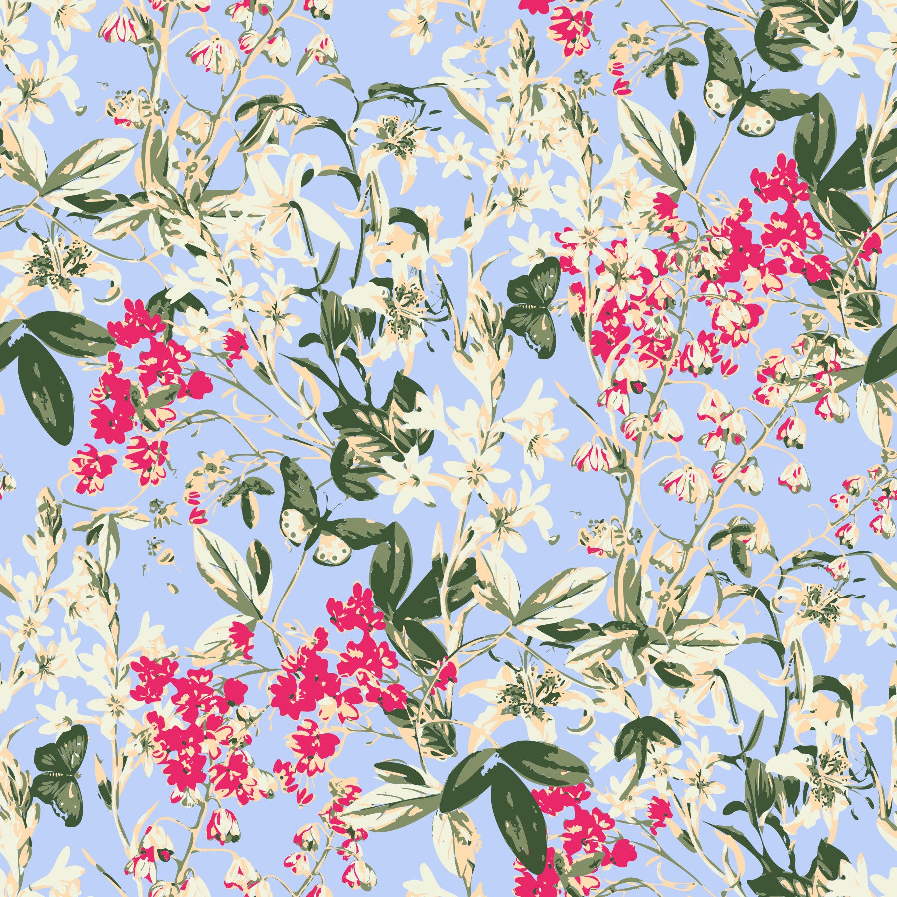Vibrant Garden Meadow Floral Wallpaper⁠