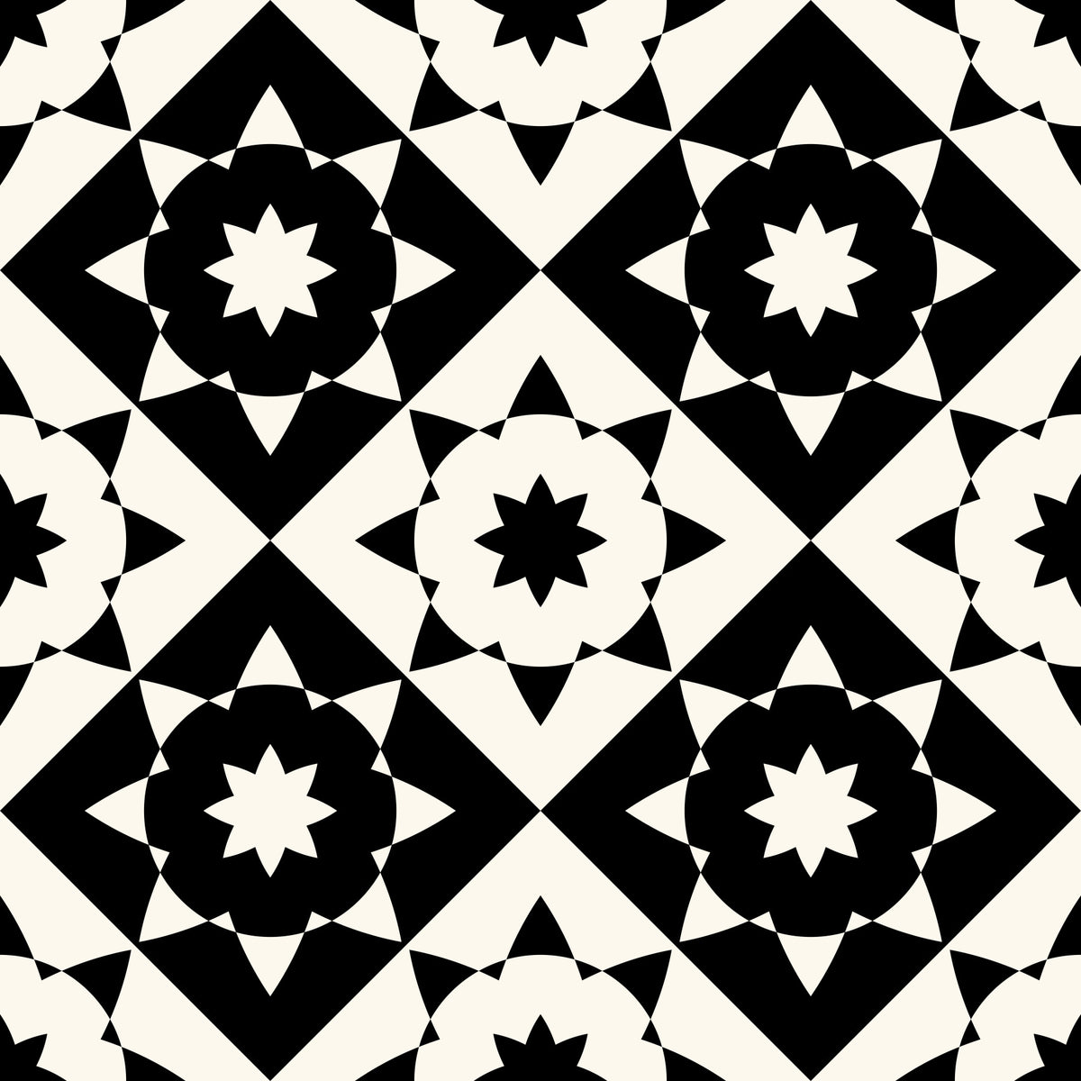 Graphic Starburst Geometric Motif Wallpaper⁠