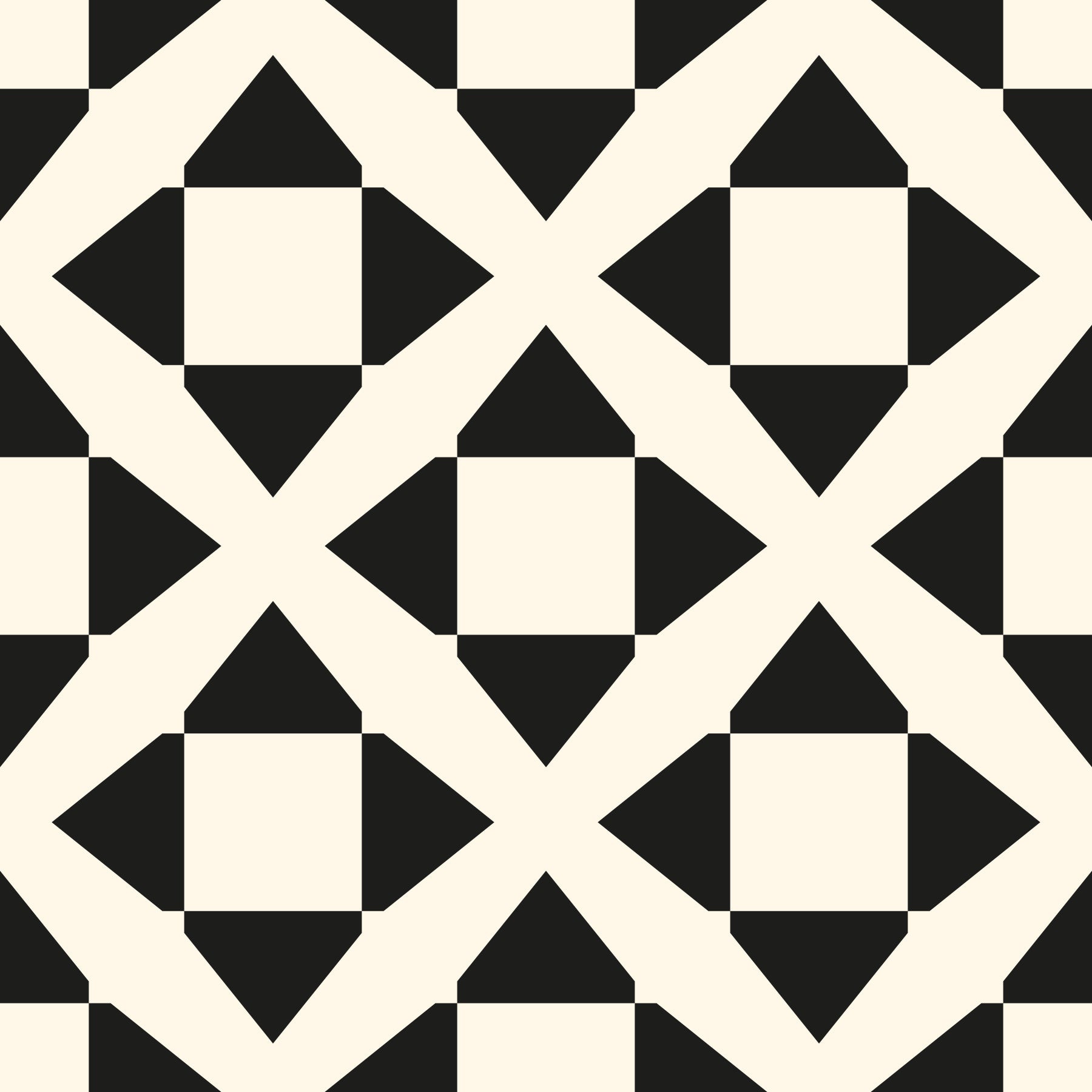 Black and cream diamond grid wallpaper in an industrial loft office with colourful bean bags GD12504
