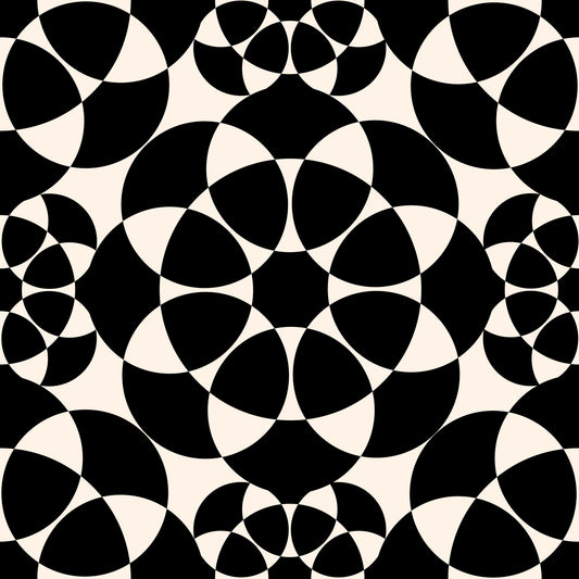 Geometric Monochrome Circle Grid Wallpaper⁠