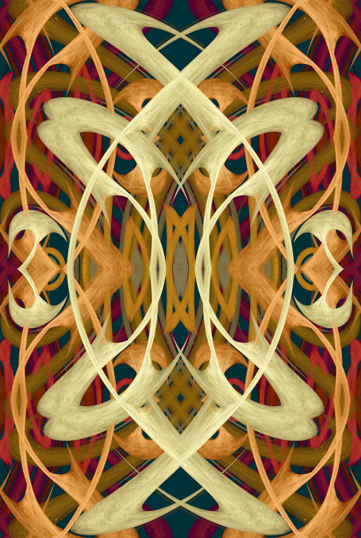 Art Nouveau Colorful Whiplash Lines - PRALINÉ Wallpaper⁠ in your room