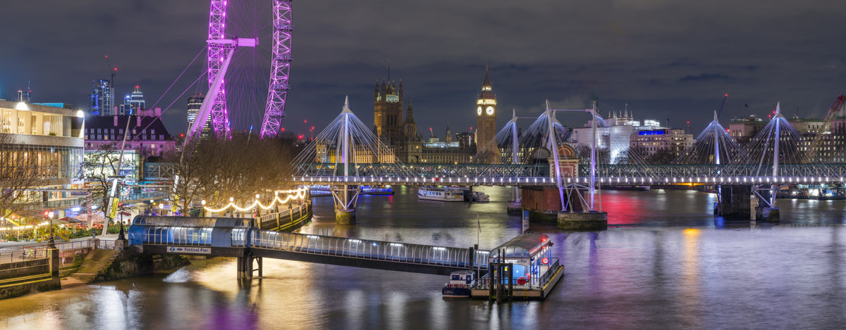 Hungerford Bridge Twilight Vista Wall Mural