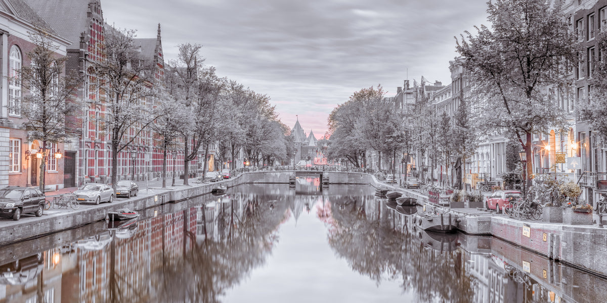 Twilight Reflections on Historic Waterways Wall Mural in your room