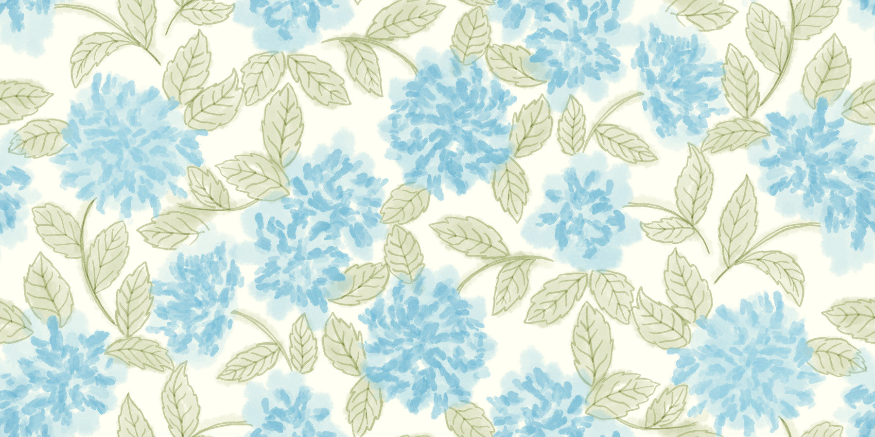 Blue Hydrangea Watercolor Bloom Wallpaper⁠