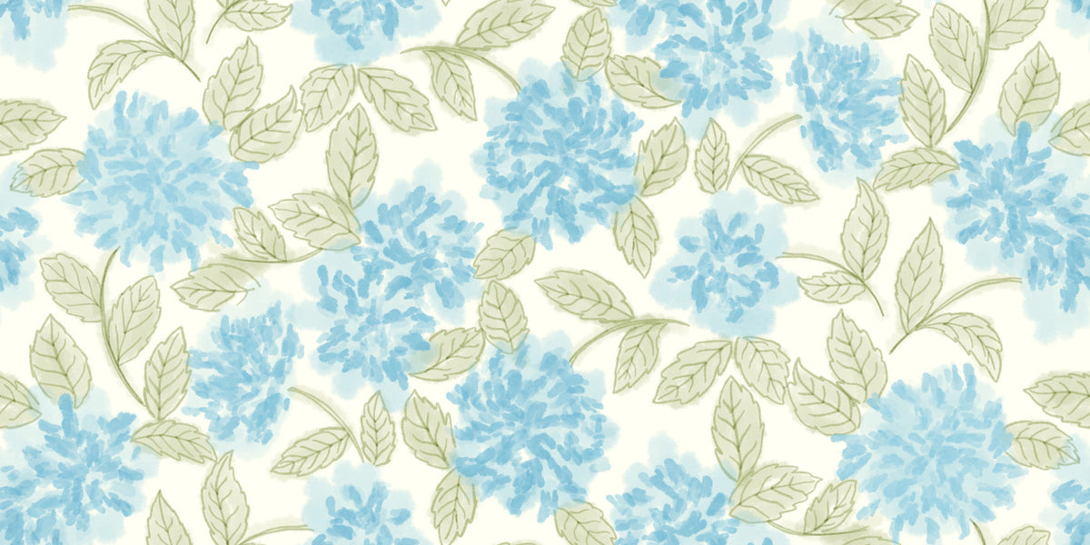 Blue Hydrangea Watercolor Bloom Wallpaper⁠ in your room