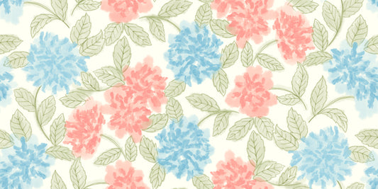 Blooming Painterly Botanical Garden Wallpaper⁠