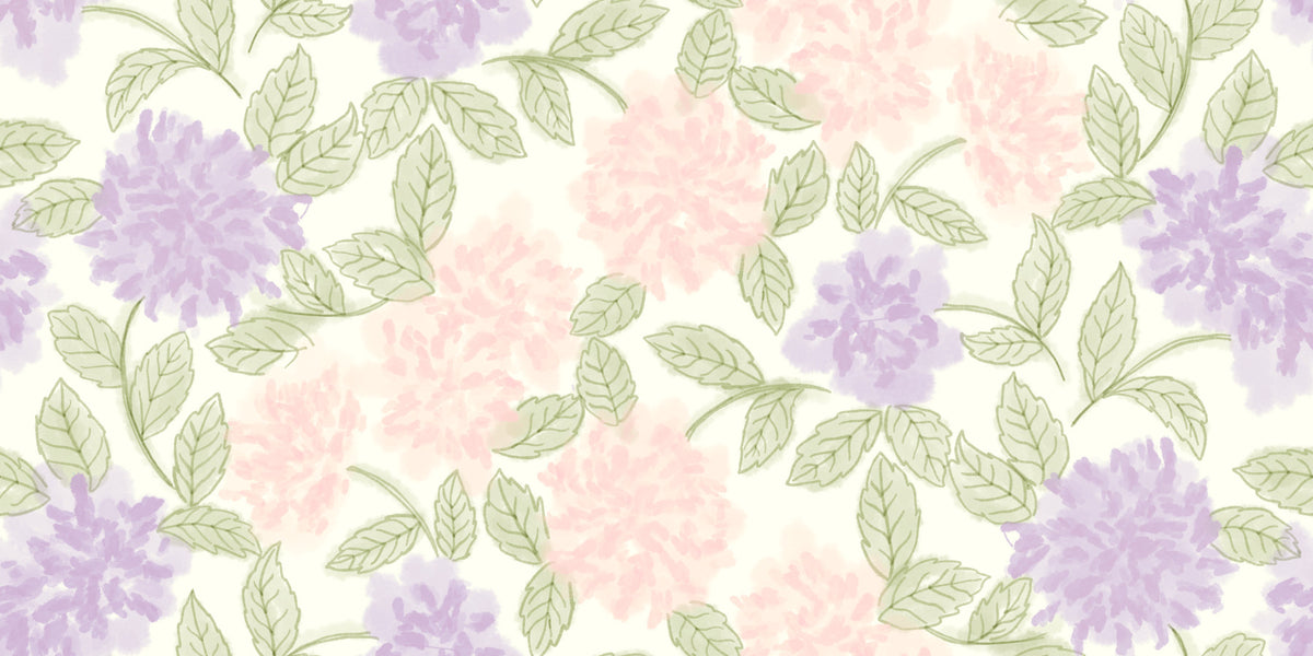 Soft Watercolor Hydrangea Garden Wallpaper⁠