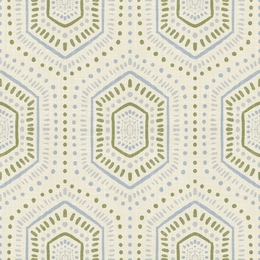 Boho Painted - Abstract Mudcloth Hexagons Tribal Geometric Pattern French Wallpaper⁠