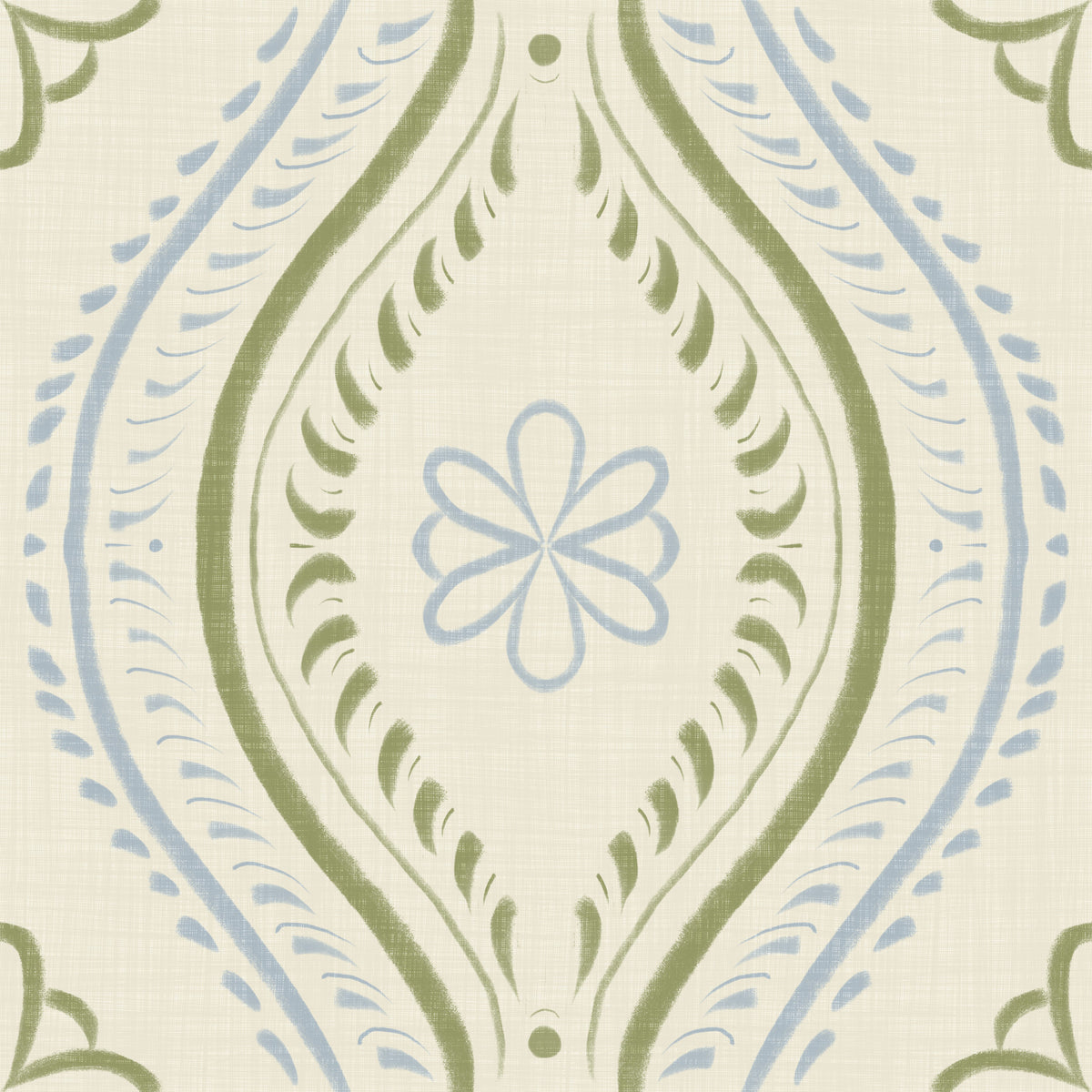 Faded Ogee Damask - Timiless French Country Wallpaper⁠