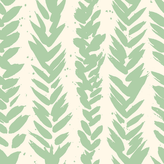 Sage Brushstroke Herringbone Wallpaper⁠