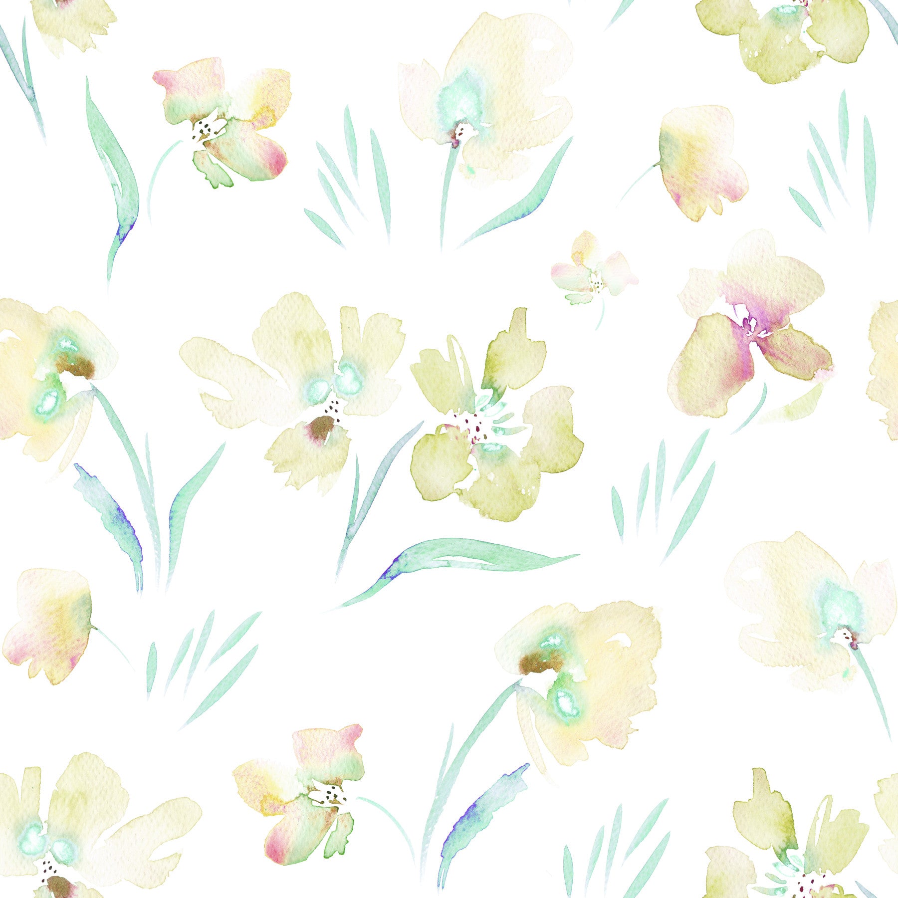 Ethereal Garden Flora Illustration Wallpaper⁠