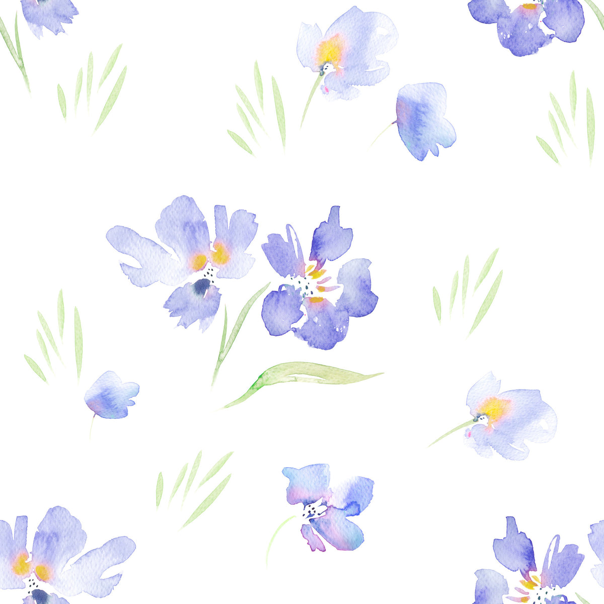 Watercolor Meadow Violet Blossoms Wallpaper⁠ in your room