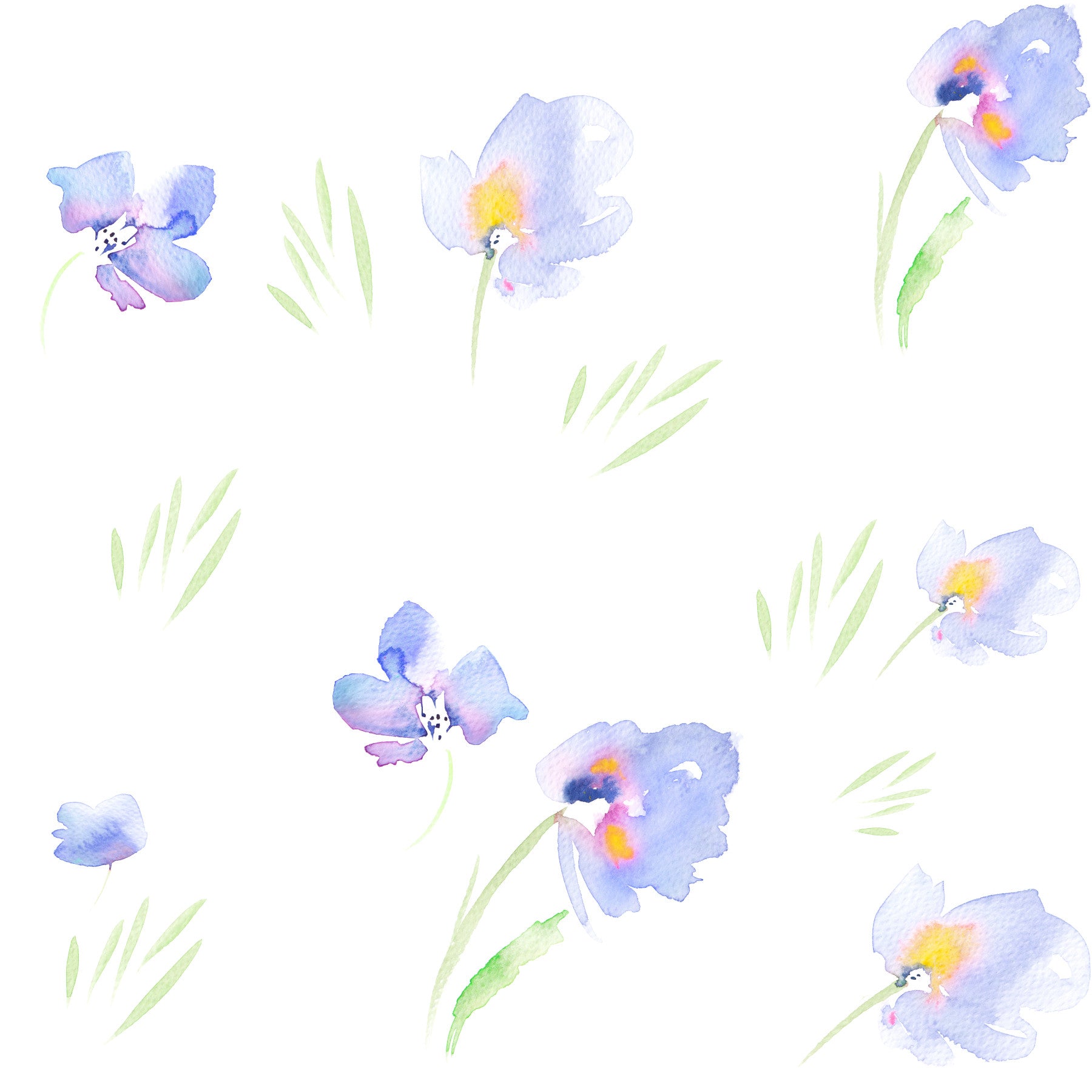 Soft Watercolor Blue Petals Wallpaper⁠