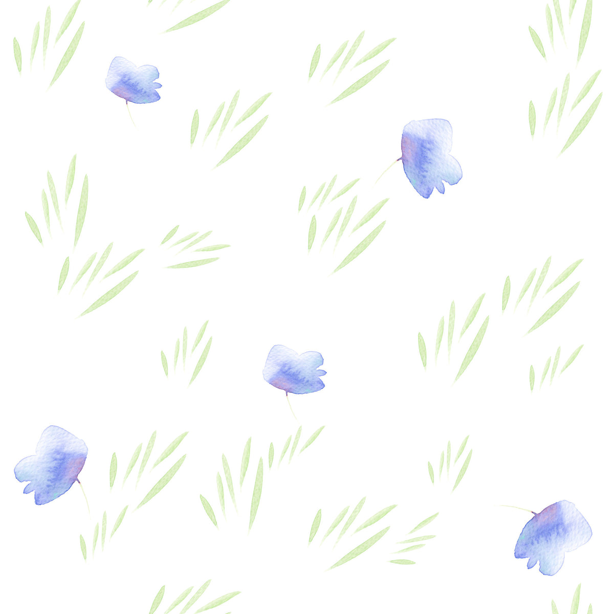 Minimalist Botanical Blue Petals Wallpaper⁠ in your room