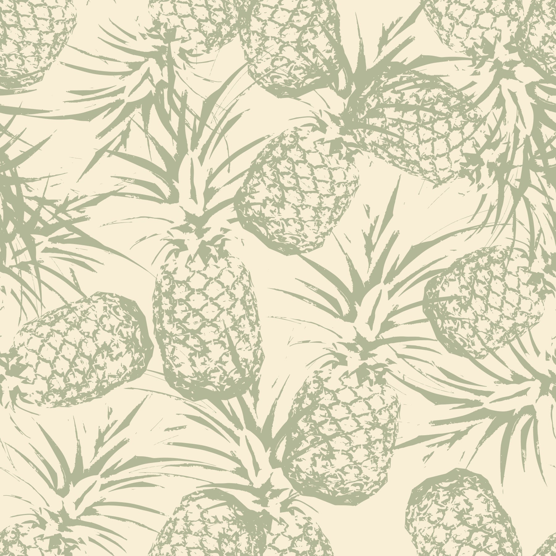 Rustic Pineapple Botanical Print Wallpaper⁠