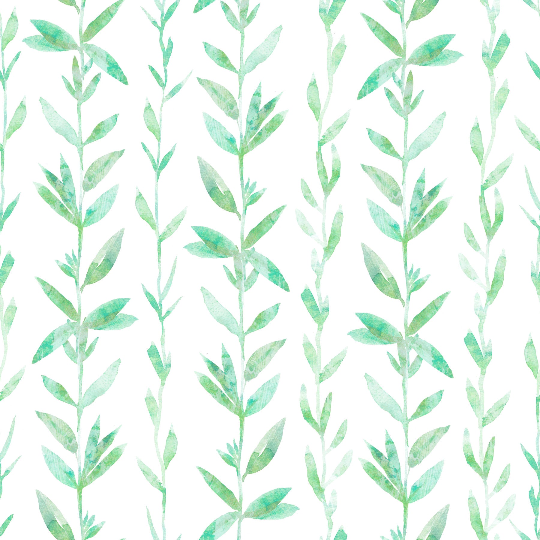 Watercolor Vertical Fern Vine Trail Wallpaper⁠