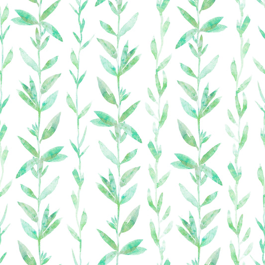 Watercolor Vertical Fern Vine Trail Wallpaper⁠