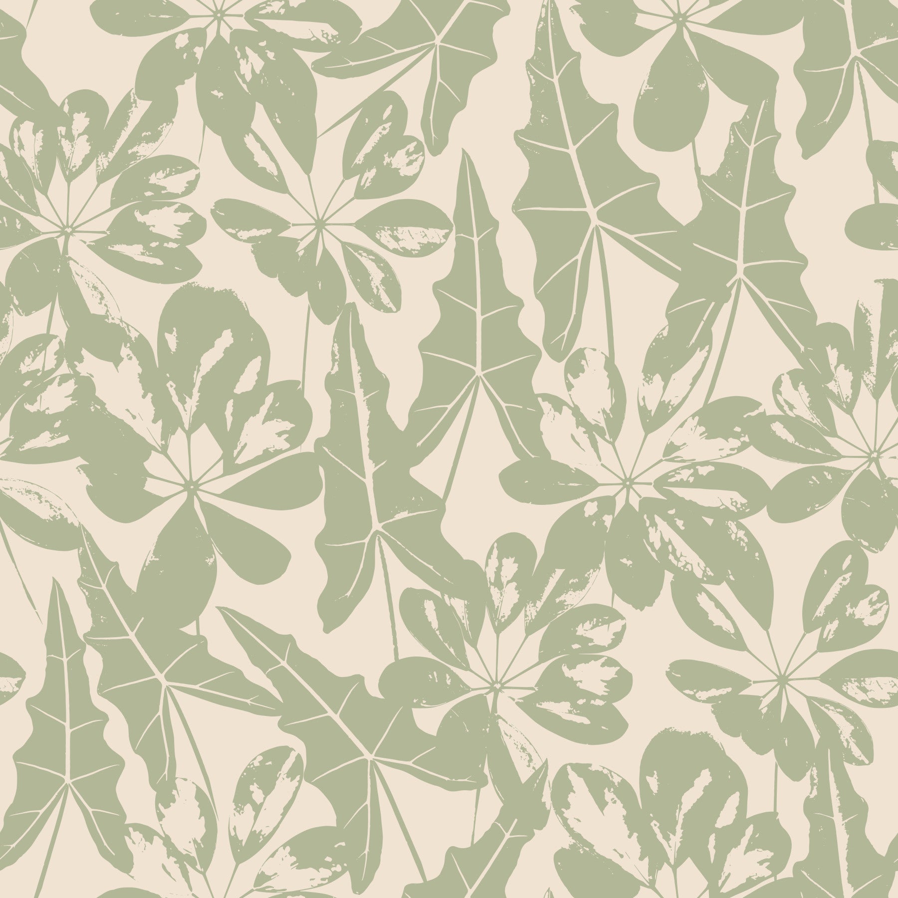 Serene Tropical Foliage Repeat Wallpaper⁠