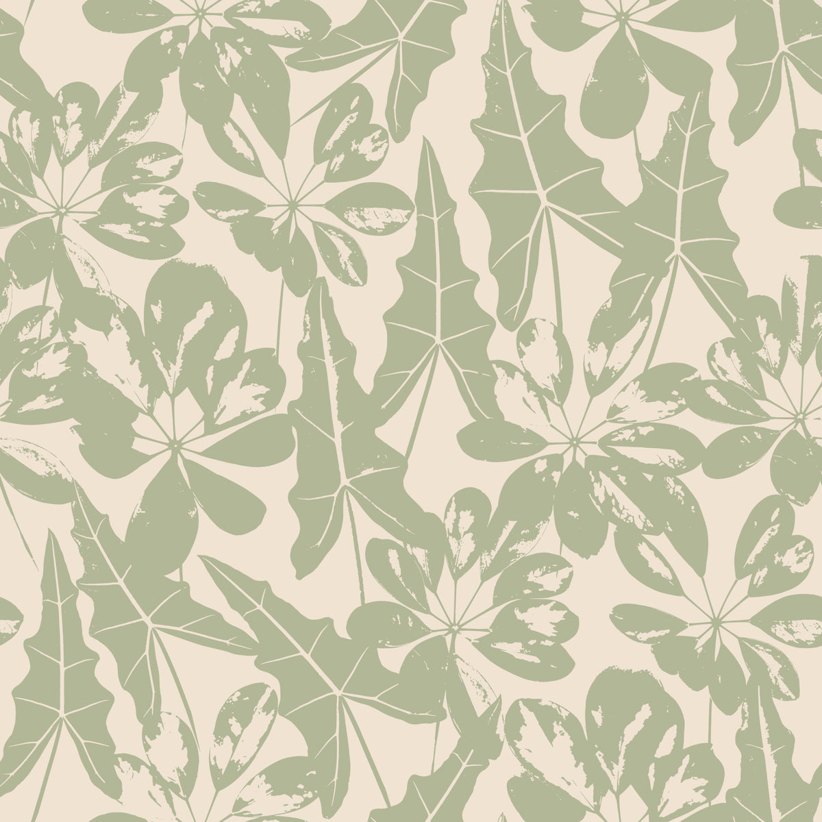 Serene Tropical Foliage Repeat Wallpaper⁠ in your room — zoomed