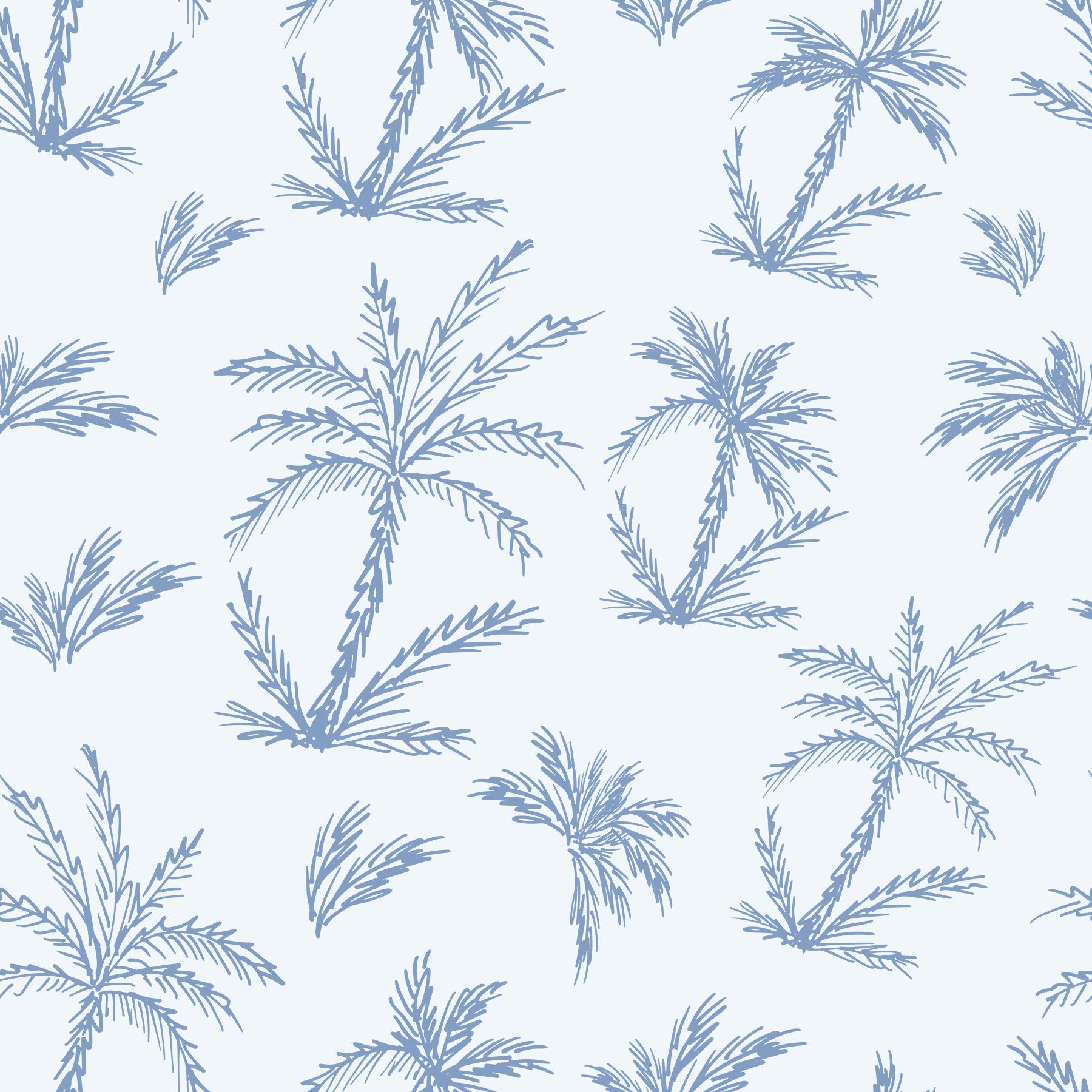 Breezy Blue Palm Orchard Wallpaper⁠