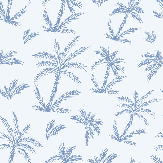 Breezy Blue Palm Orchard Wallpaper⁠