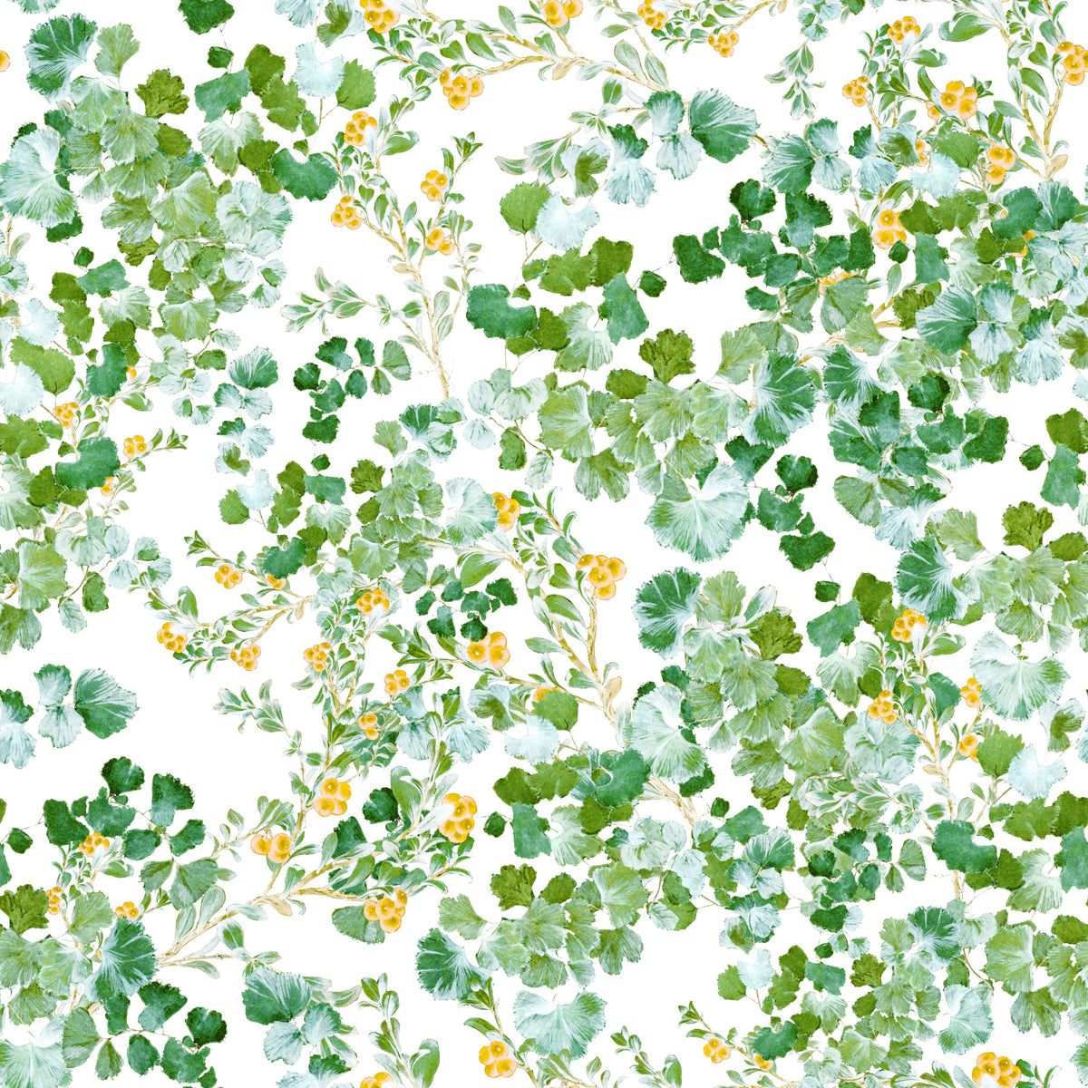 Verdant Woodland Foliage and Berries Wallpaper⁠ in your room