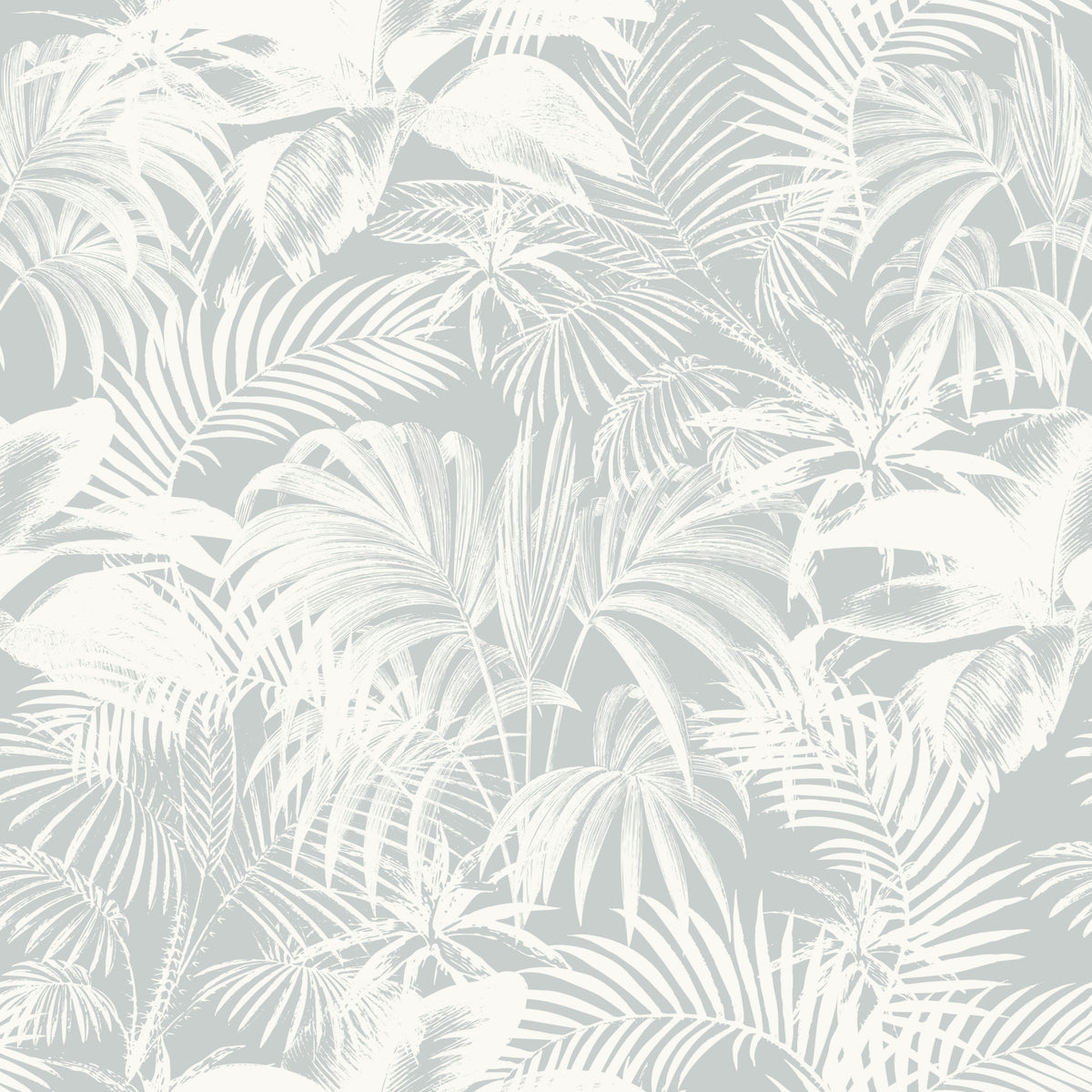 Monochromatic Tropical Palm Foliage Wallpaper⁠ in your room