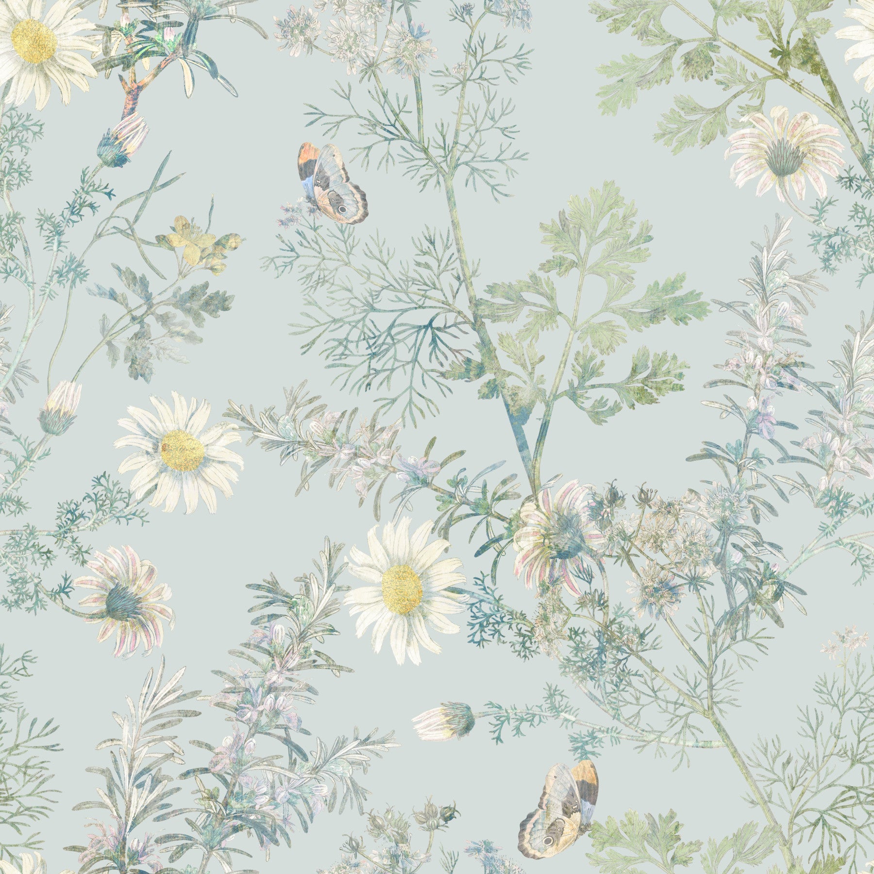 Botanical Butterfly Garden Wallpaper⁠
