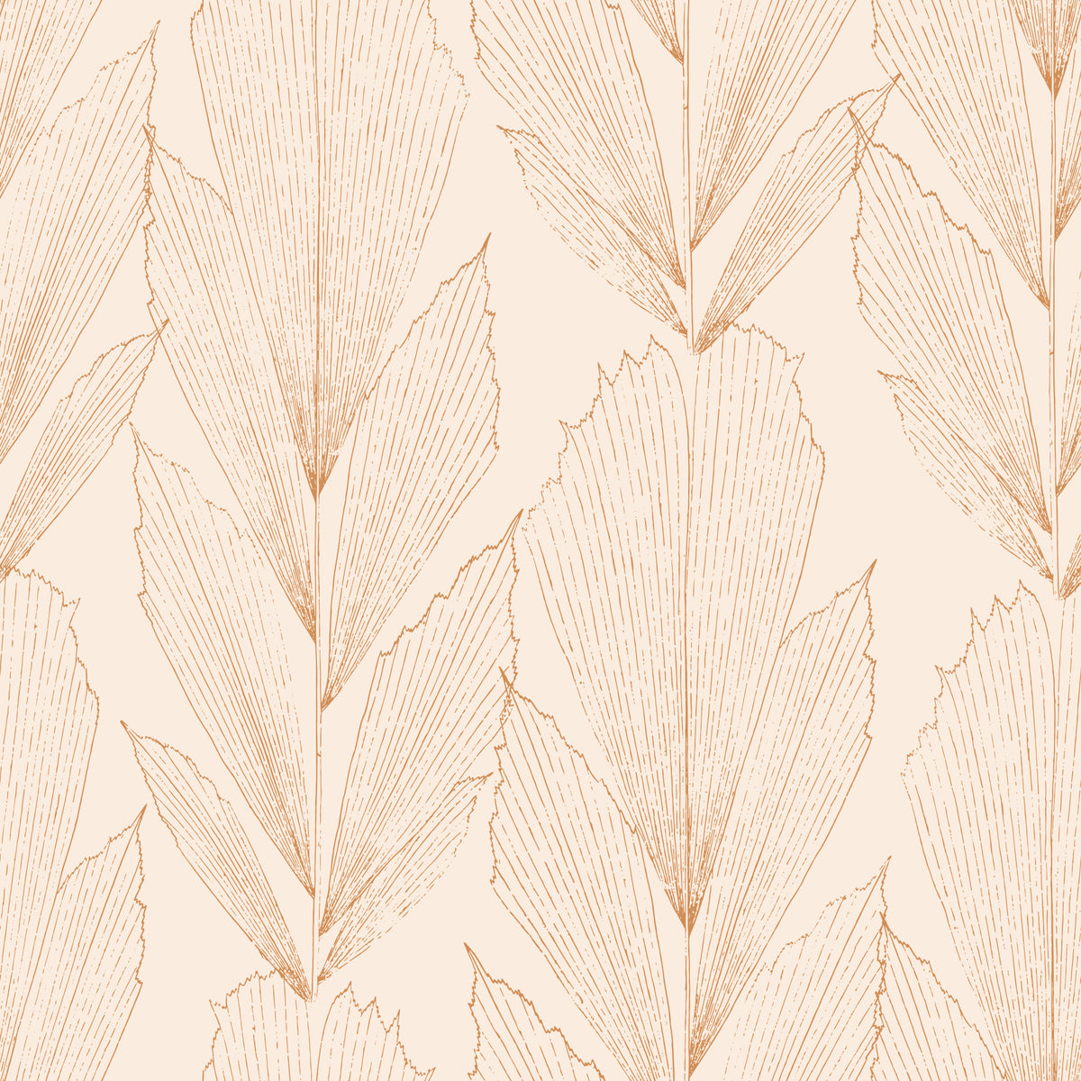 Earthy Botanical Line Art Wallpaper⁠ in your room