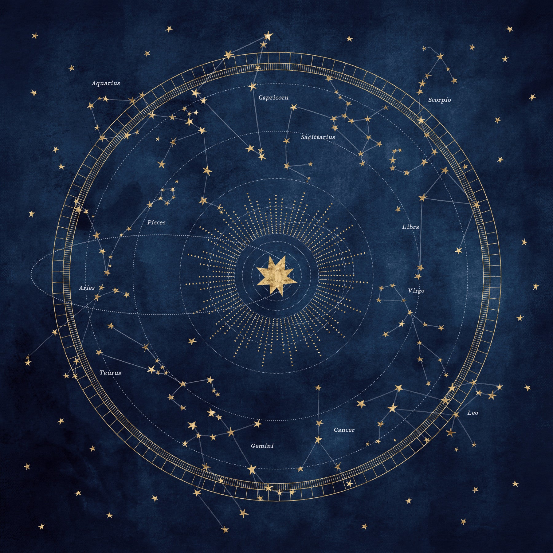 Cobalt Astro Wheel Wall Mural