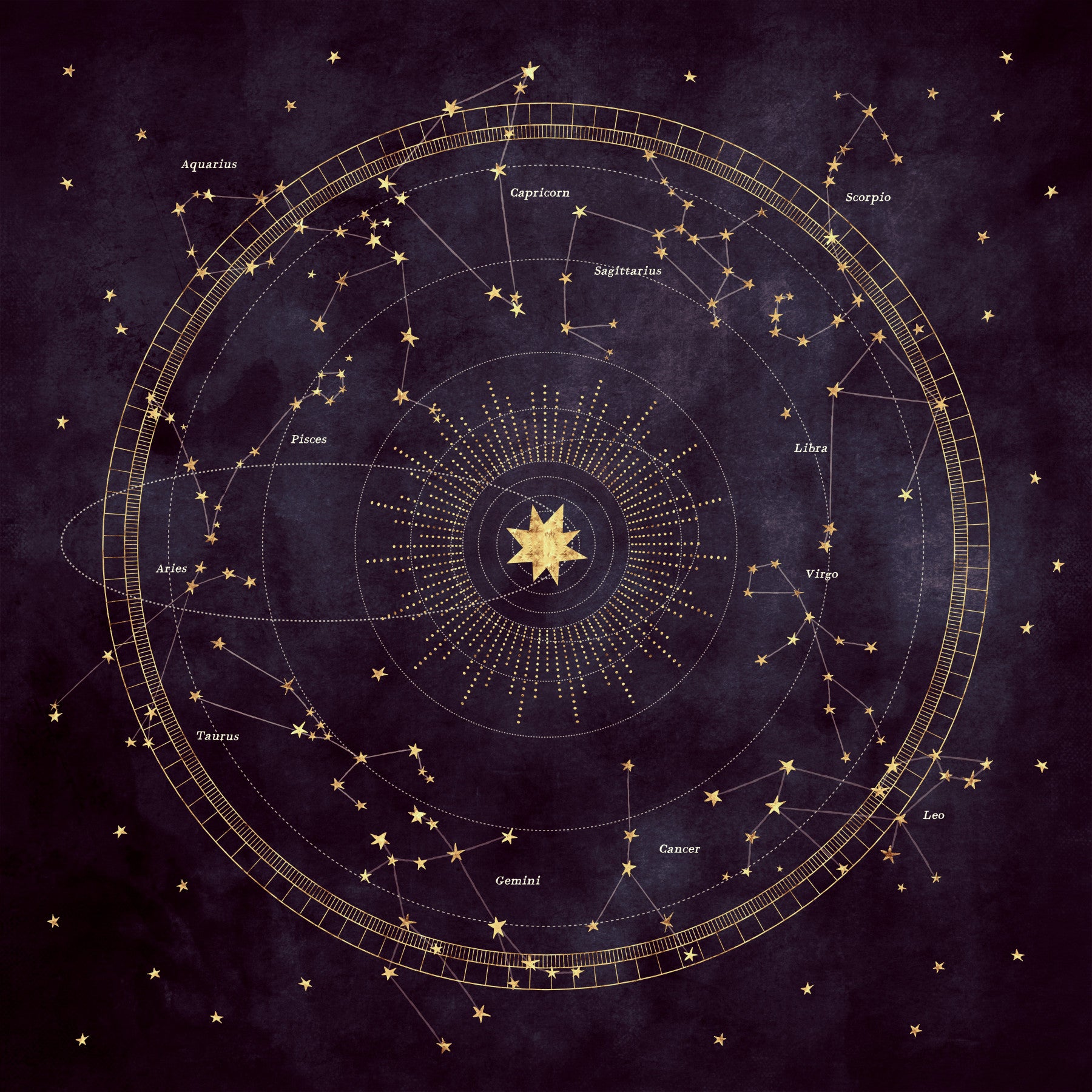 Eggplant Astro Wheel Wall Mural