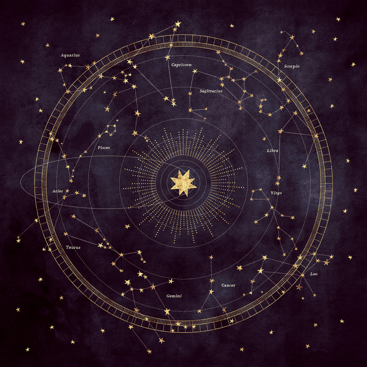 Eggplant Astro Wheel Wall Mural in your room — zoomed