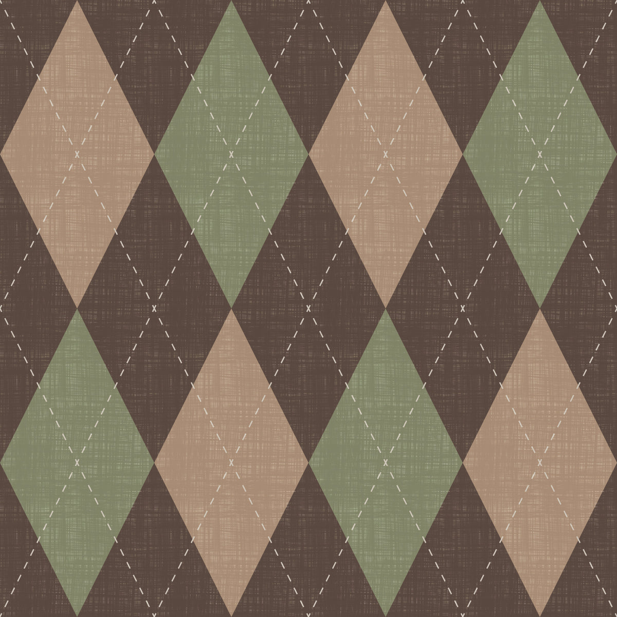 Winter Heritage - Argyle Harlequin Geometric Timeless - Soft Muted Hue Wallpaper⁠ in your room