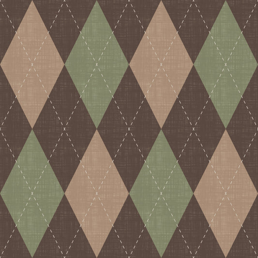 Winter Heritage - Argyle Harlequin Geometric Timeless - Soft Muted Hue Wallpaper⁠
