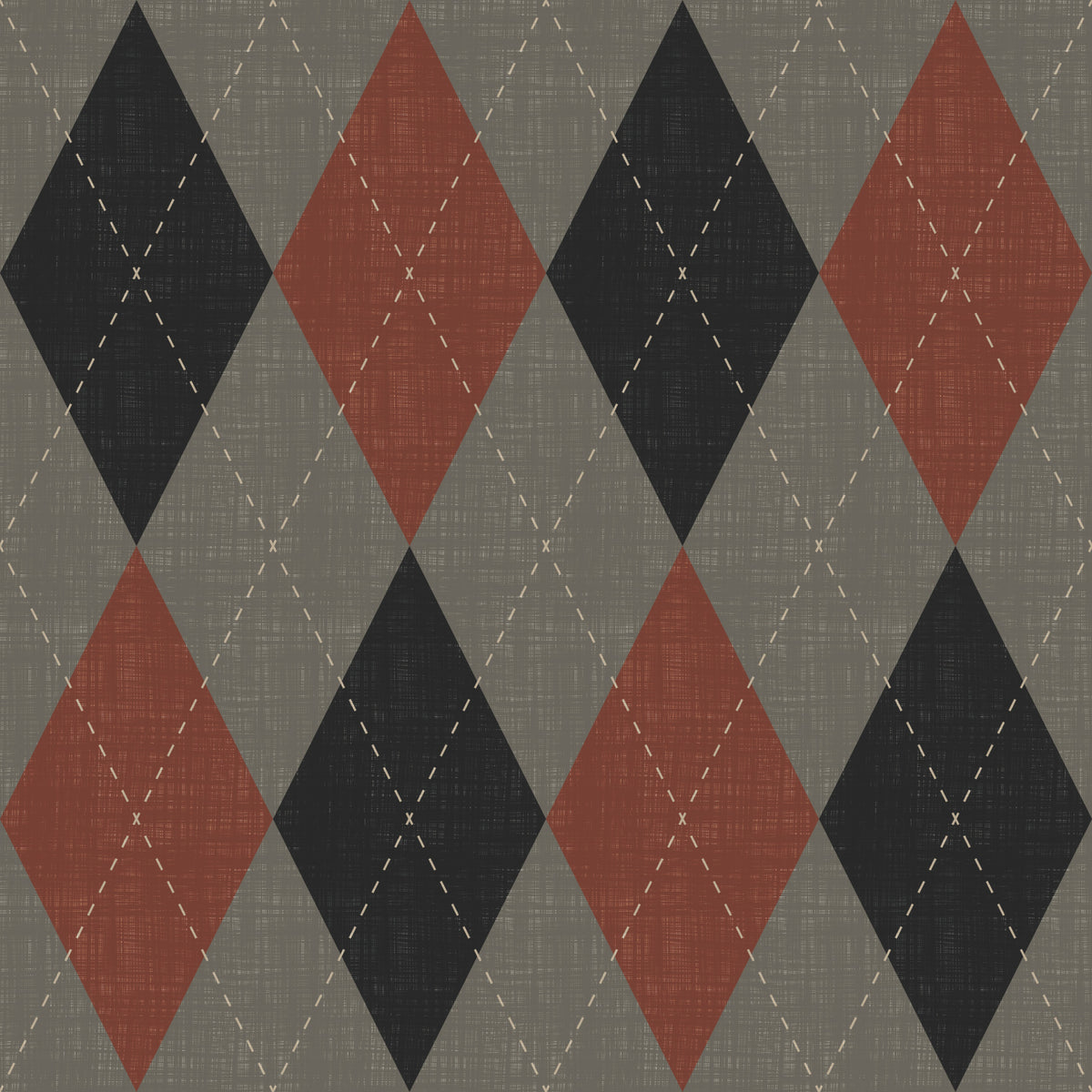 Winter Heritage - Argyle Harlequin Geometric Timeless - Deep Bold Shade Wallpaper⁠ in your room