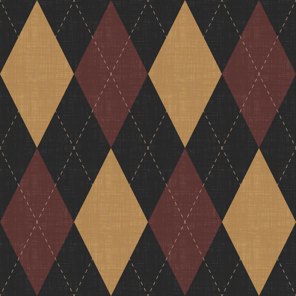 Winter Heritage - Argyle Harlequin Geometric Timeless - Dark Moody Mix Wallpaper⁠ in your room