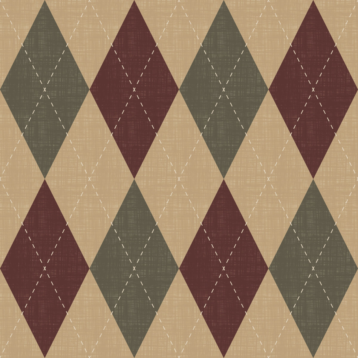 Winter Heritage - Argyle Harlequin Geometric Timeless - Rich Warm Tones Wallpaper⁠ in your room