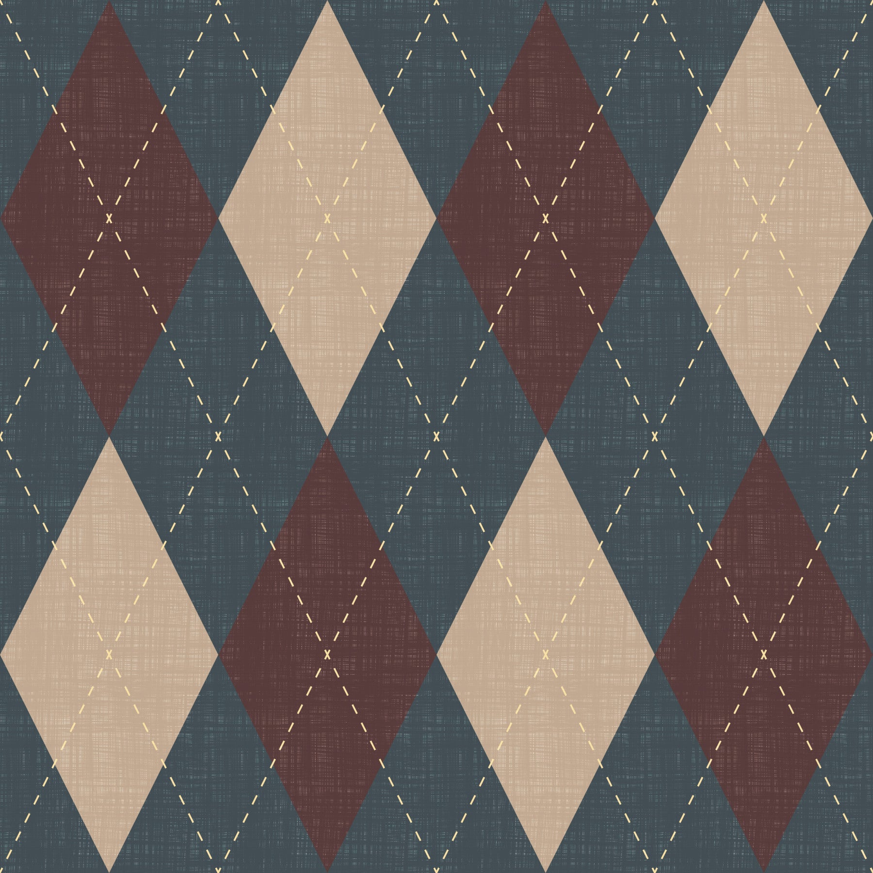 Winter Heritage - Argyle Harlequin Classic Diamond - Crisp Cool Tone Wallpaper⁠