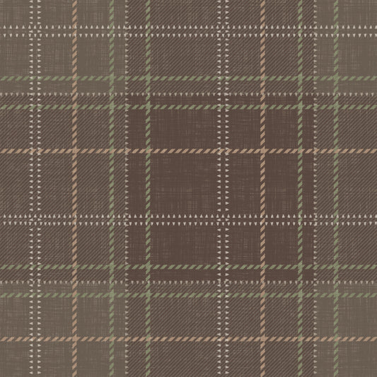 Winter Heritage - Tartan Checkerboard Plaid Block - Soft Taupe Blend Wallpaper⁠