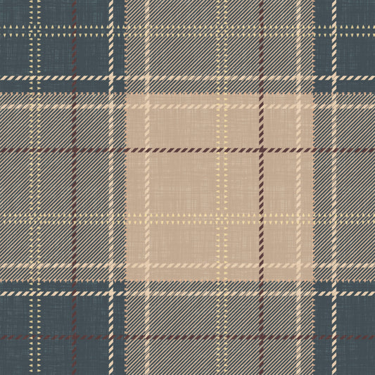 Winter Heritage - Tartan Checkerboard Plaid Block - Crisp Indigo Tint Wallpaper⁠