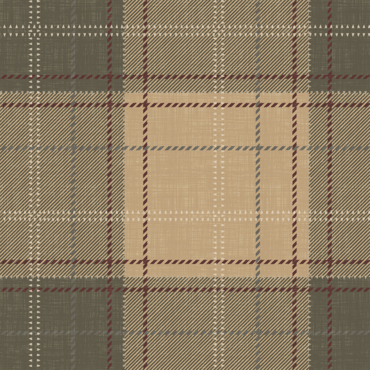 Winter Heritage - Tartan Checkerboard Plaid Block - Warm Earth Shade Wallpaper⁠