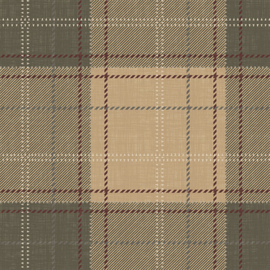Winter Heritage - Tartan Checkerboard Plaid Block - Warm Earth Shade Wallpaper⁠